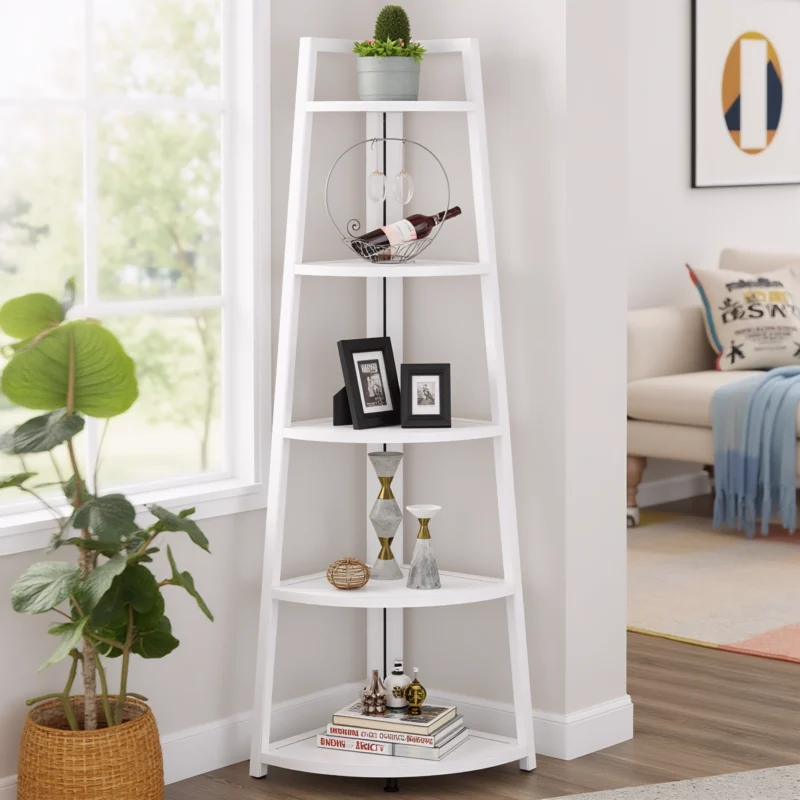 Minimalist White Corner Shelf